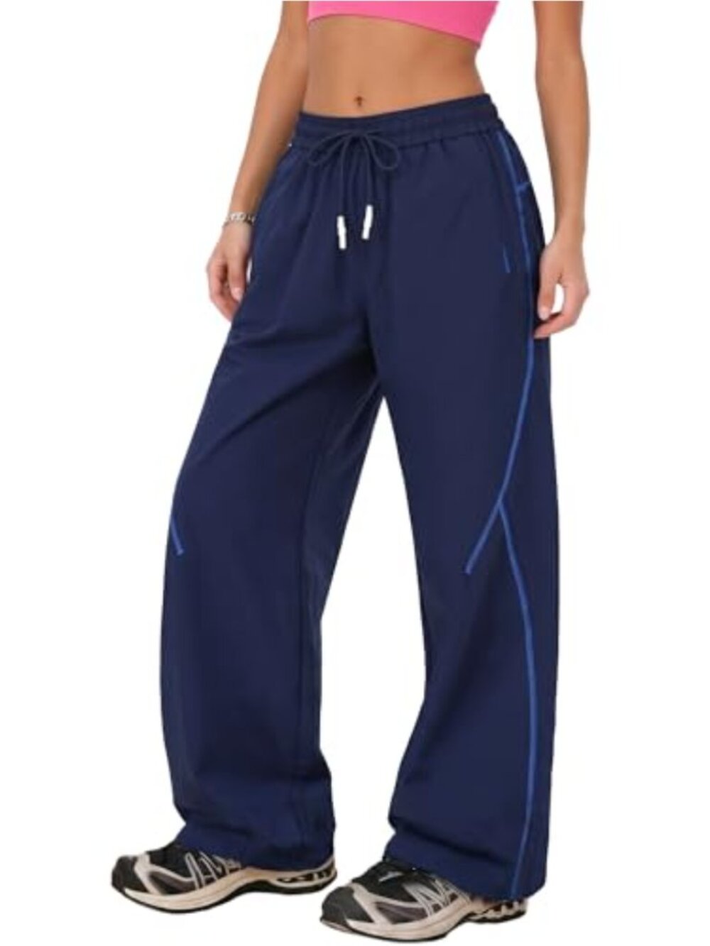 FEOYA Women's Quick Dry High Waist Wide Leg Sweatpants with Zipper Pockets